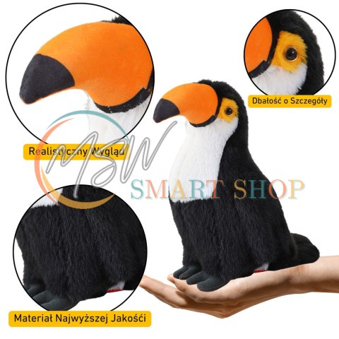 Pluszowy Ptak Tukan Pluszak Maskotka Przytulanka Biały 30cm Pluszowy Ptak Tukan Pluszak Maskotka Przytulanka Biały 30cm
