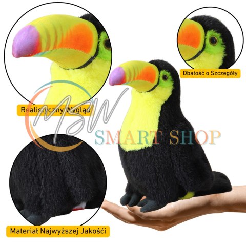 Pluszowy Ptak Tukan Pluszak Maskotka Przytulanka Żółty 20cm Pluszowy Ptak Tukan Pluszak Maskotka Przytulanka Żółty 20cm