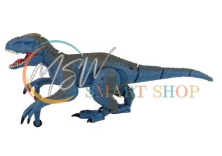 Zdalnie Sterowany Dinozaur Velociraptor Dźwięk Odgłosy Ryczenia Niebieski
