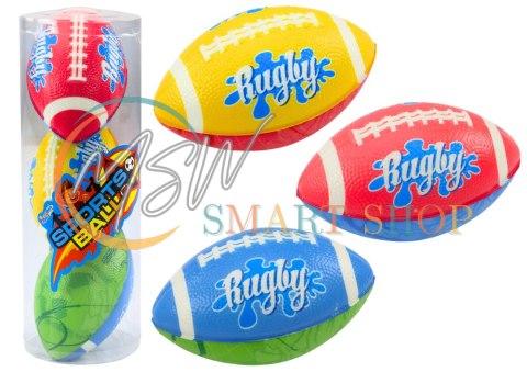 Zestaw 3 Piankowych Piłek Do Rugby 3 Kolory Zestaw 3 Piankowych Piłek Do Rugby 3 Kolory
