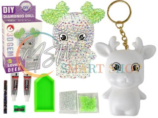Zestaw DIY Diamentowy Renifer DIY Kryształki Brelok 3D Biały
