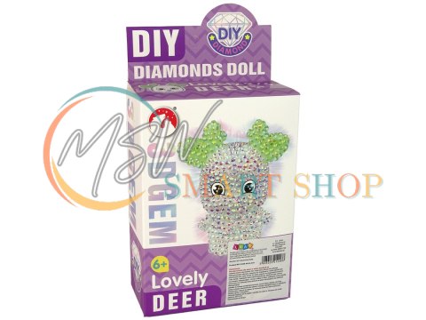Zestaw DIY Diamentowy Renifer DIY Kryształki Brelok 3D Biały Zestaw DIY Diamentowy Renifer DIY Kryształki Brelok 3D Biały