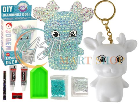 Zestaw DIY Diamentowy Renifer DIY Kryształki Brelok 3D Niebieski Zestaw DIY Diamentowy Renifer DIY Kryształki Brelok 3D Niebieski