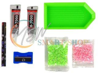 Zestaw DIY Diamentowy Renifer DIY Kryształki Brelok 3D Zielony