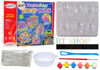 Zestaw DIY Do Malowania Świecące Sowy Gips Magnesy
