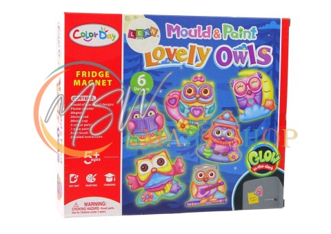 Zestaw DIY Do Malowania Świecące Sowy Gips Magnesy Zestaw DIY Do Malowania Świecące Sowy Gips Magnesy
