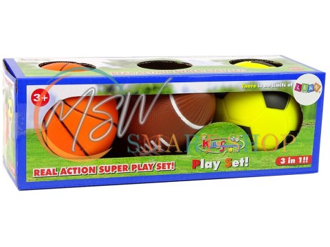 Zestaw Miękkich Piłek Sportowych 3w1 Piłka Nożna Koszykówka Zestaw Miękkich Piłek Sportowych 3w1 Piłka Nożna Koszykówka