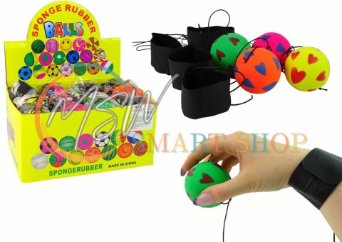Piłka PU Na Gumce 6 cm 4 Kolory Serca Piłka PU Na Gumce 6 cm 4 Kolory Serca