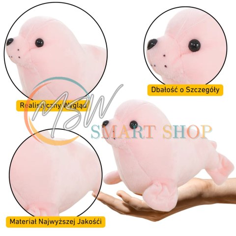 Pluszowa Foczka Pluszak Maskotka Przytulanka Różowa 24cm Pluszowa Foczka Pluszak Maskotka Przytulanka Różowa 24cm