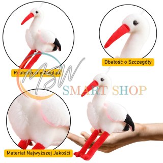 Pluszowy Bocian Ptak Pluszak Maskotka Przytulanka 37cm