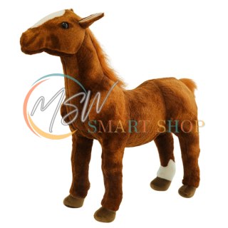 Pluszowy Koń Pluszak Maskotka Przytulanka Brązowy 40cm x 37cm