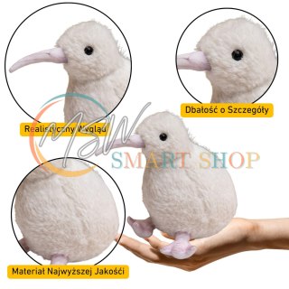 Pluszowy Ptak Kiwi Pluszak Maskotka Przytulanka Biały 17cm