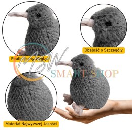 Pluszowy Ptak Kiwi Pluszak Maskotka Przytulanka Szary 21cm