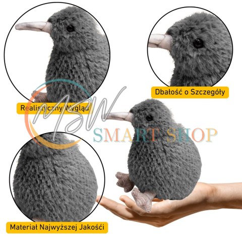 Pluszowy Ptak Kiwi Pluszak Maskotka Przytulanka Szary 21cm Pluszowy Ptak Kiwi Pluszak Maskotka Przytulanka Szary 21cm