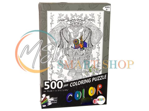 Puzzle Do Kolorowania 500 Elementów Słoń Puzzle Do Kolorowania 500 Elementów Słoń