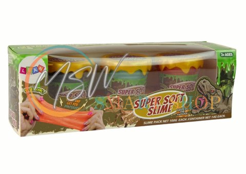 Slime Brokatowy Dinozaury DIY Miękki 3 Kolory Slime Brokatowy Dinozaury DIY Miękki 3 Kolory