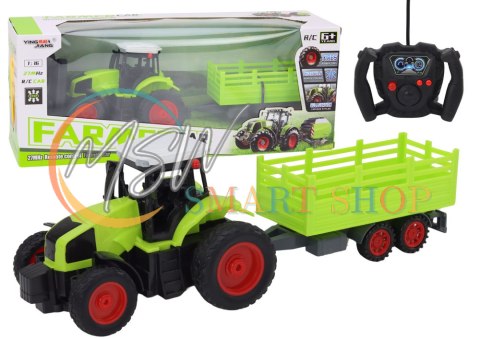 Traktor Zdalnie Sterowany RC Z Przyczepą 1:16 Zielony Traktor Zdalnie Sterowany RC Z Przyczepą 1:16 Zielony