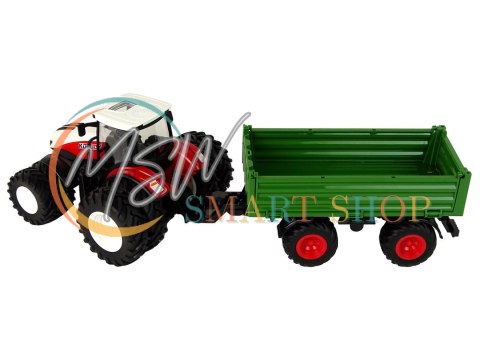 Traktor Zdalnie Sterowany z Przyczepą 1:24 Czerwony Zielony Traktor Zdalnie Sterowany z Przyczepą 1:24 Czerwony Zielony