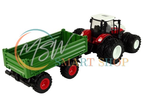 Traktor Zdalnie Sterowany z Przyczepą 1:24 Czerwony Zielony Traktor Zdalnie Sterowany z Przyczepą 1:24 Czerwony Zielony