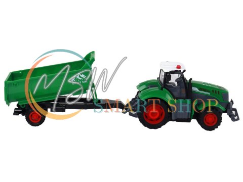 Zdalnie Sterowany Ciągnik Traktor R/C z Przyczepą 1:24 Światła Zielony Zdalnie Sterowany Ciągnik Traktor R/C z Przyczepą 1:24 Światła Zielony
