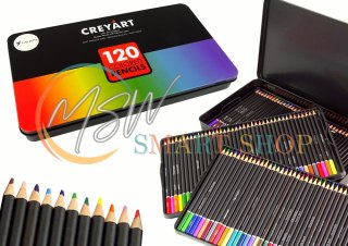 Zestaw 120 Kredek Artystycznych Metalowy Pojemnik