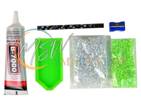 Zestaw Jednorożec DIY Diamenty Kryształki Zielony Zestaw Jednorożec DIY Diamenty Kryształki Zielony