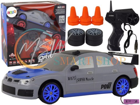 Autko Sportowe Zdalnie Sterowane R/C 1:24 Szare Wymienne Koła
