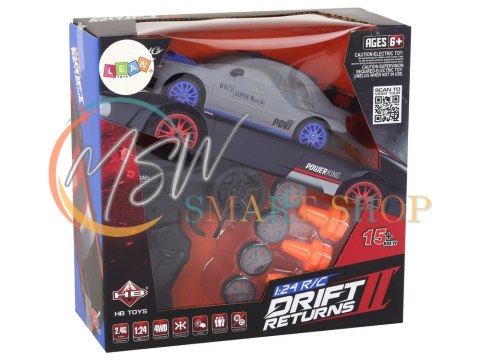 Autko Sportowe Zdalnie Sterowane R/C 1:24 Szare Wymienne Koła