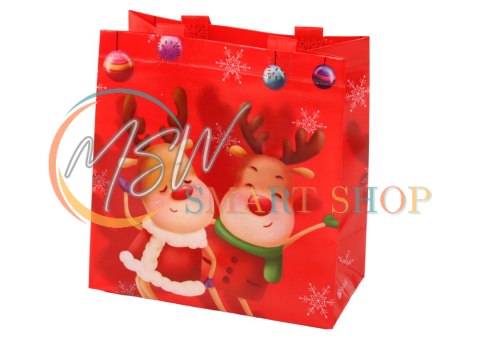 Czerwona Torba Prezentowa Renifery 23cm x 21,5cm x 11cm Czerwona Torba Prezentowa Renifery 23cm x 21,5cm x 11cm