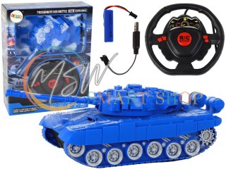 Czołg R/C Zdalnie Sterowany Światła Dźwięk Niebieski 1:18 27MHz