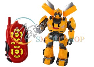 Duży Robot Zdalnie Sterowany R/C Żółty Dźwięk Światła