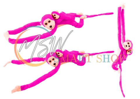 Maskotka Pluszowa Małpka z Dzieckiem Ciemno Różowa z Dźwiękiem 70 cm Maskotka Pluszowa Małpka z Dzieckiem Ciemno Różowa z Dźwiękiem 70 cm