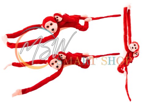 Maskotka Pluszowa Małpka z Dzieckiem Czerwona 70 cm Maskotka Pluszowa Małpka z Dzieckiem Czerwona 70 cm