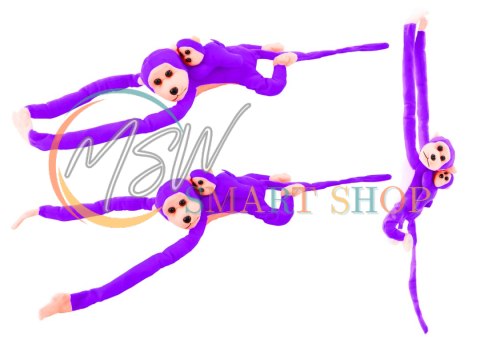 Maskotka Pluszowa Małpka z Dzieckiem Fioletowa 70 cm Maskotka Pluszowa Małpka z Dzieckiem Fioletowa 70 cm