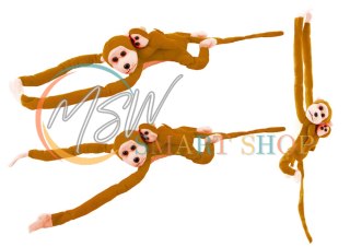 Maskotka Pluszowa Małpka z Dzieckiem Jasno Brązowa 70 cm