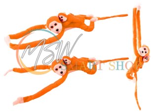 Maskotka Pluszowa Małpka z Dzieckiem Pomarańczowa z Dźwiękiem 70 cm