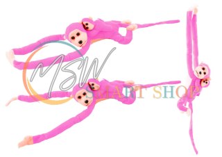 Maskotka Pluszowa Małpka z Dzieckiem Różowa 70 cm