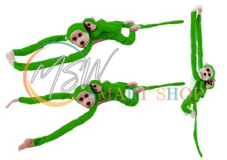 Maskotka Pluszowa Małpka z Dzieckiem Zielona 70 cm