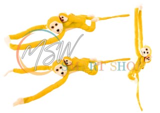 Maskotka Pluszowa Małpka z Dzieckiem Żółta 70 cm