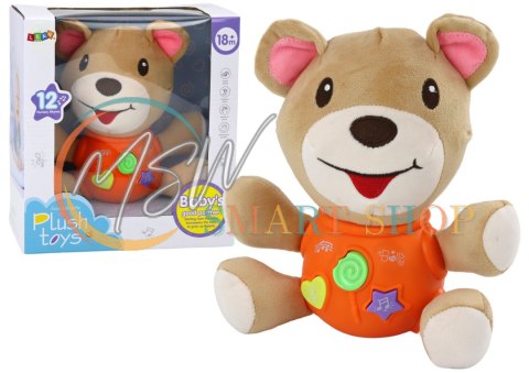 Pluszowy Miś Interaktywny Pluszak Pomarańczowy Grający 23 cm Pluszowy Miś Interaktywny Pluszak Pomarańczowy Grający 23 cm