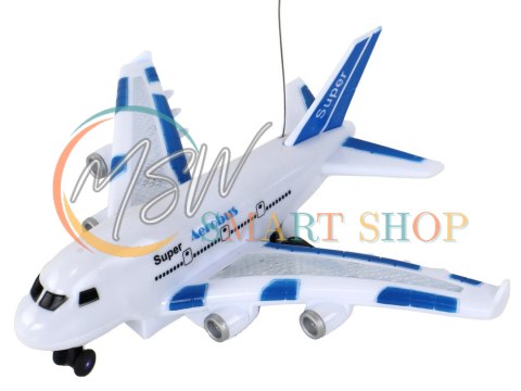 Samolot RC Zdalnie Sterowany Biały Aerobus Pilot Światła Dźwięki Samolot RC Zdalnie Sterowany Biały Aerobus Pilot Światła Dźwięki