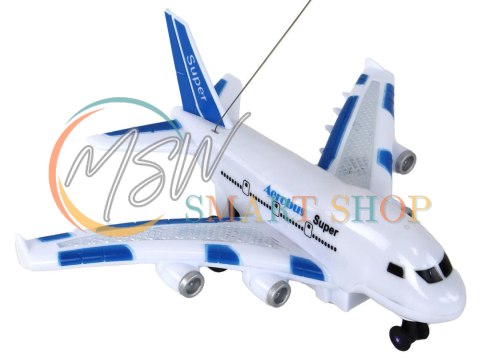 Samolot RC Zdalnie Sterowany Biały Aerobus Pilot Światła Dźwięki Samolot RC Zdalnie Sterowany Biały Aerobus Pilot Światła Dźwięki
