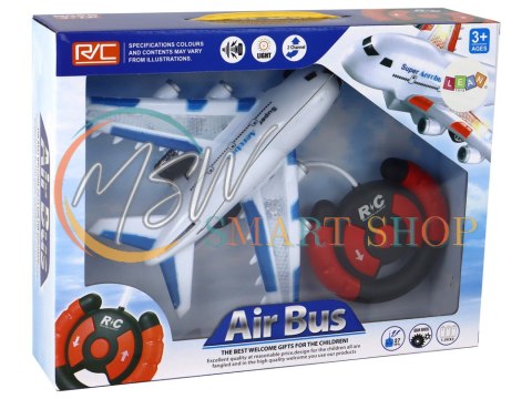 Samolot RC Zdalnie Sterowany Biały Aerobus Pilot Światła Dźwięki Samolot RC Zdalnie Sterowany Biały Aerobus Pilot Światła Dźwięki