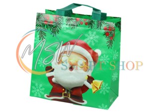 Torba Prezentowa Mikołaj Zielona 23cm x 21,5cm x 11cm