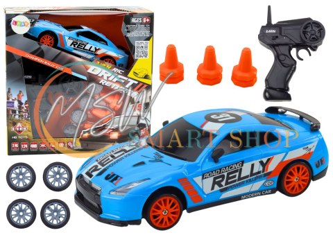 Autko Sportowe Zdalnie Sterowane R/C 1:24 Niebieski Wymienne Koła Autko Sportowe Zdalnie Sterowane R/C 1:24 Niebieski Wymienne Koła