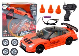 Autko Sportowe Zdalnie Sterowane R/C 1:24 Pomarańczowe Wymienne Koła