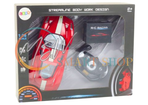 Auto Sportowe Zdalnie Sterowane Na Pilota 1:16 R/C Czerwone Auto Sportowe Zdalnie Sterowane Na Pilota 1:16 R/C Czerwone
