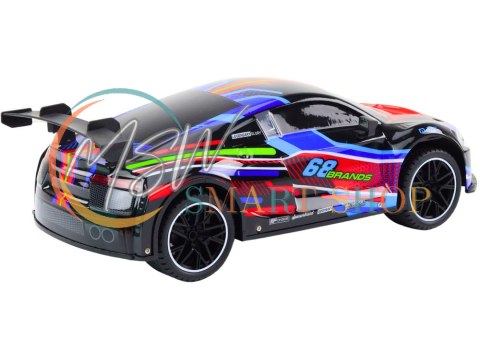 Auto Sportowe Zdalnie Sterowane RC 1:10 25km/h Światła Czarny Auto Sportowe Zdalnie Sterowane RC 1:10 25km/h Światła Czarny
