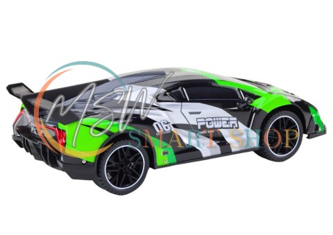 Auto Sportowe Zdalnie Sterowane RC 1:10 25km/h Światła Zielony Auto Sportowe Zdalnie Sterowane RC 1:10 25km/h Światła Zielony