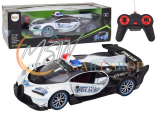 Auto Zdalnie Sterowane RC Policyjne w Skali 1:12 Biały